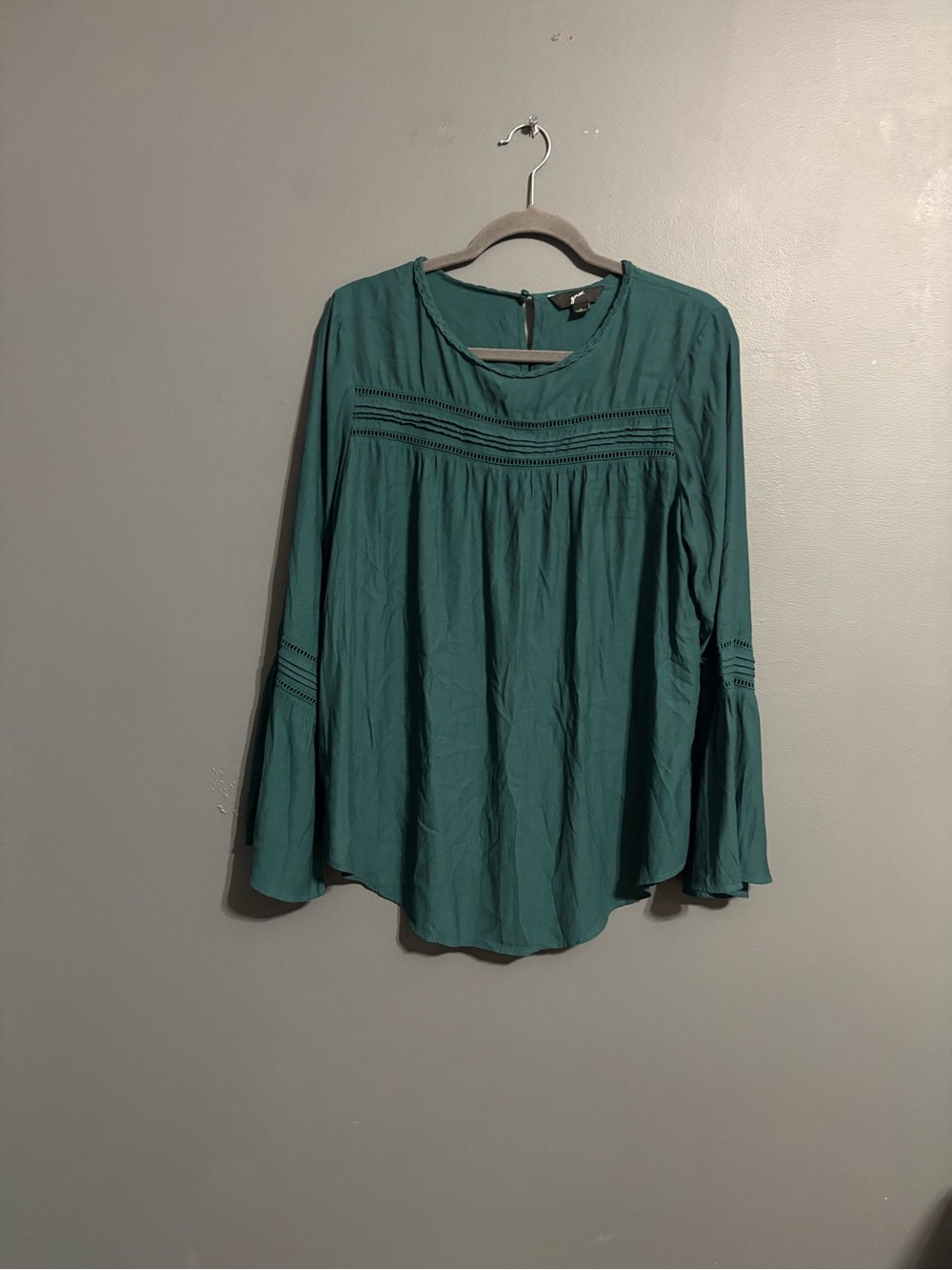 GNW Green Bell Sleeve renaissance forest fairy whimsical Blouse Women’s L
